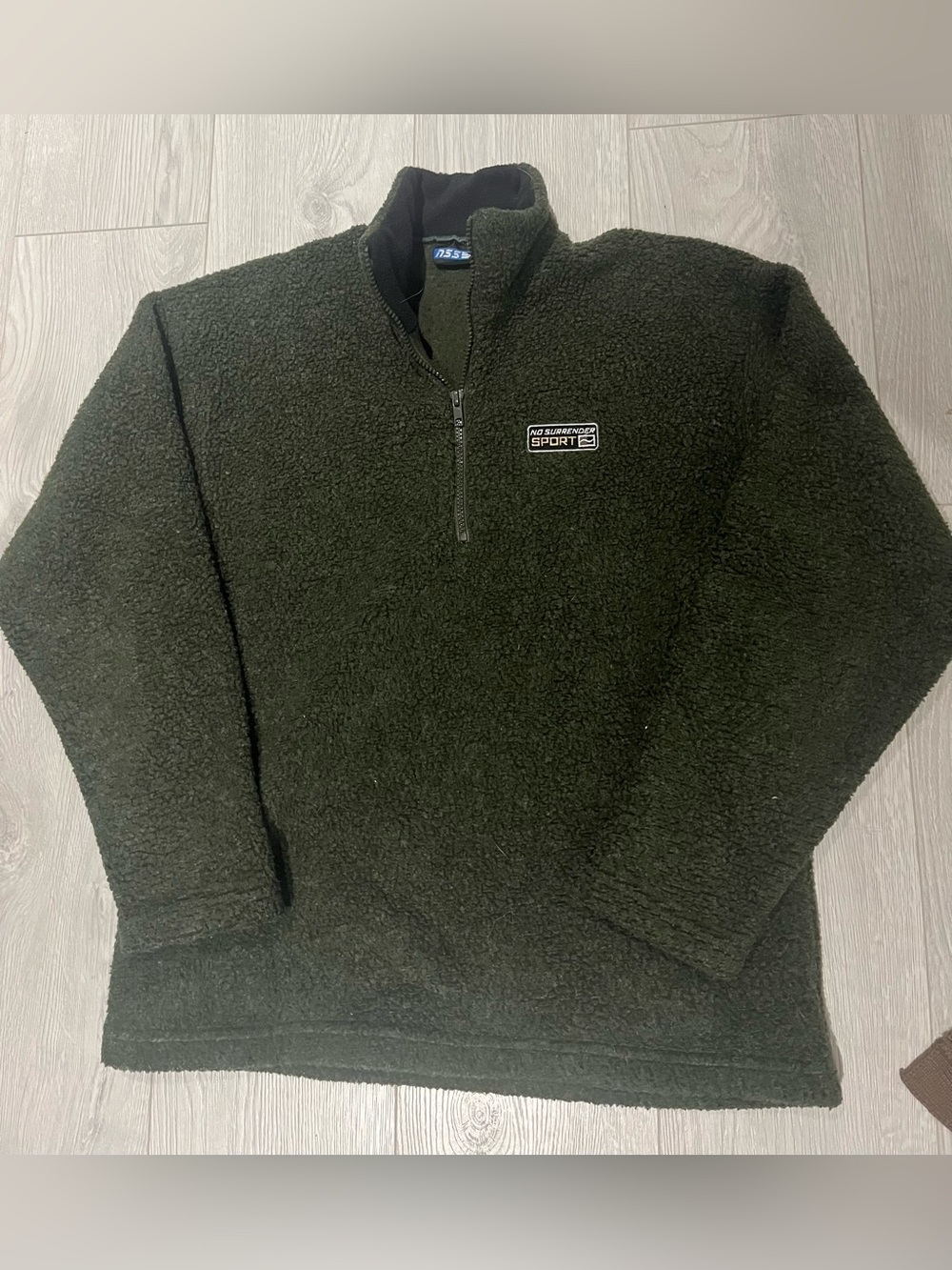 Zip Green Sherpa Pullover Sweater 💚